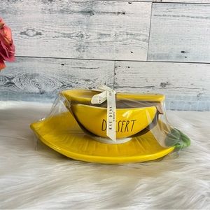 Rae Dunn DESSERT Lemon 3 PC Serving Set